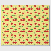Zeer dotty Cherry in Geel Cadeaupapier (Vlak)