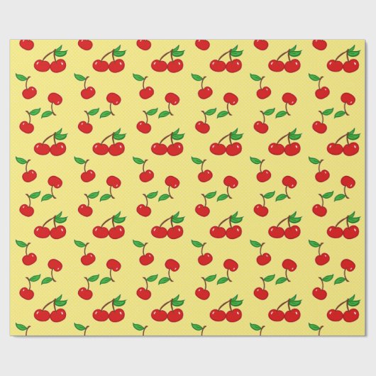 Zeer dotty Cherry in Geel Cadeaupapier (Vlak)