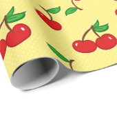 Zeer dotty Cherry in Geel Cadeaupapier (Rol Hoek)