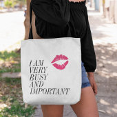 Zeer druk en belangrijk tote bag