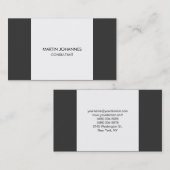 Zeer eenvoudig grijs witte Visitekaartje met platt (Voorkant / Achterkant)