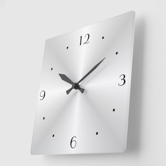 Zeer eenvoudig Zilver > Wandklok (Hoek)