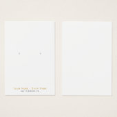 Zeer eenvoudige witte en gouden oorbel display kaa visitekaartje (Voorkant /achterkant)