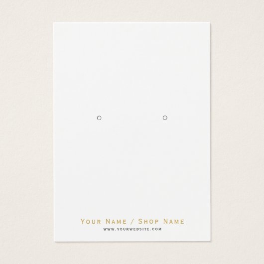 Zeer eenvoudige witte en gouden oorbel display kaa visitekaartje (Voorkant)