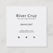 Zeer eenvoudige zwarte tekst op wit vierkante visitekaartje (Achterkant)