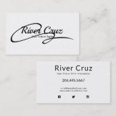 Zeer eenvoudige zwarte tekst op wit visitekaartje (Voorkant / Achterkant)