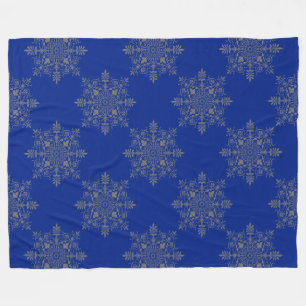 Zeer Elegant Damast Patroon Koningsblauw Fleece Deken