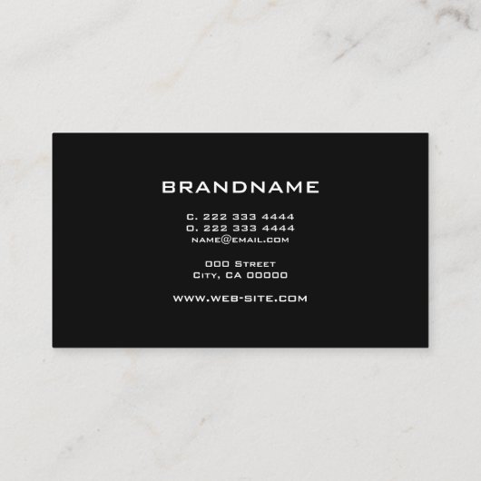 Zeer Elegant Goud Lijst Plain Zwart Professional Visitekaartje (Achterkant)