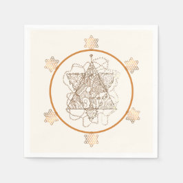 Zeer elegant Joods Sterrenpapier Servet