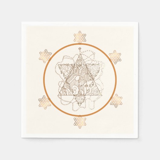 Zeer elegant Joods Sterrenpapier Servet (Voorkant)