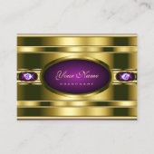 Zeer Elegant Paars en Goud met Faux Strass Visitekaartje (Voorkant)