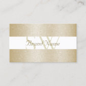 Zeer elegant Parelkleurig en wit met monogram kwal Visitekaartje (Voorkant)