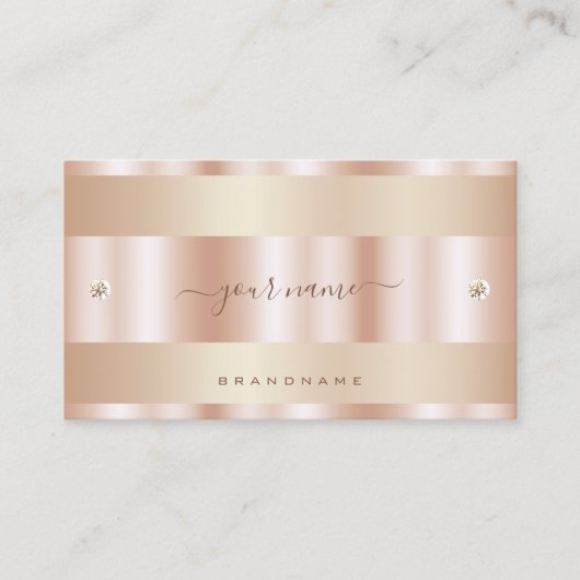 Zeer elegant Roos Gold-effect met tiny Diamonds Visitekaartje (Voorkant)