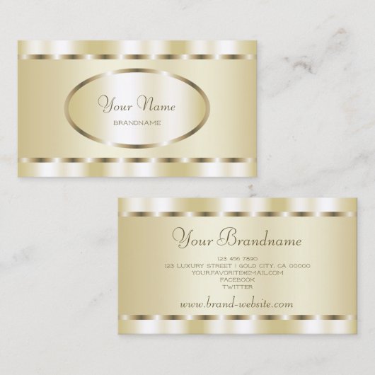 Zeer elegant Shimmery Gold-effect Professional Visitekaartje (Voorkant / Achterkant)