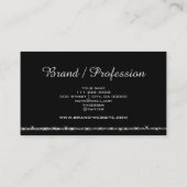 Zeer elegant Shimmery Silver Glitter Stars Black Visitekaartje (Achterkant)