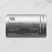 Zeer Elegant Silver Shimmery Diamonds en Initialen Visitekaartje (Achterkant)