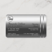 Zeer Elegant Silver Shimmery Diamonds en Logo Visitekaartje (Achterkant)