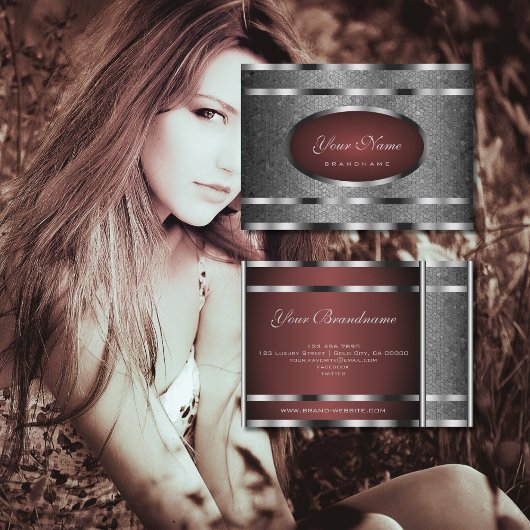 Zeer elegant slangenpatroon Chrome Silver Effect Visitekaartje