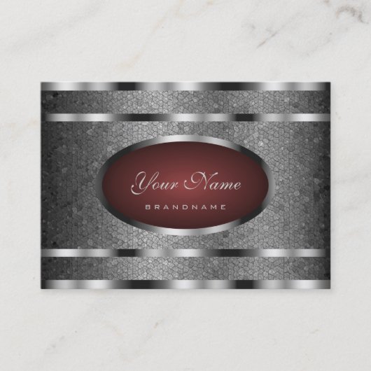 Zeer elegant slangenpatroon Chrome Silver Effect Visitekaartje (Voorkant)