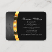 Zeer elegant zwart en goud met Monogram Diamonds Visitekaartje (Achterkant)