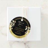 Zeer elegant zwart Floral en Gold Lijst Hartelijk  Bedankjes Labels (In situ)