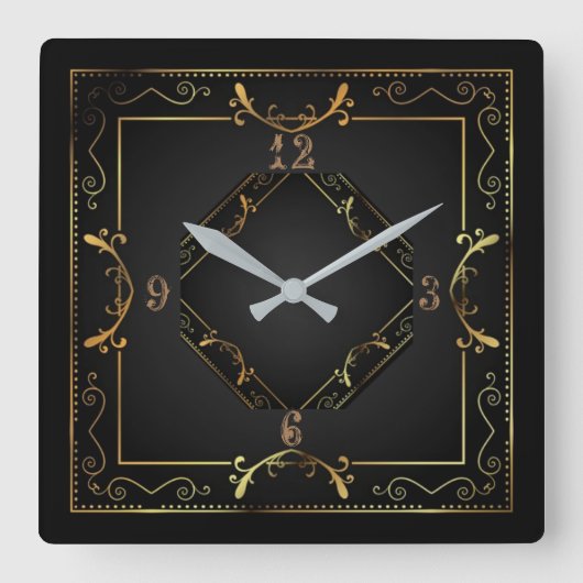 Zeer elegante Art Deco Vierkante Klok (Voorkant)