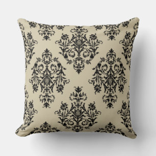 Zeer Elegante Crème Kleur Damast Patroon Kussen