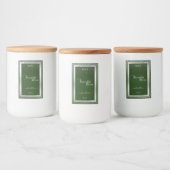 Zeer elegante, donkergroene en zilverproductlabels voedselcontainer etiket (Flessen)