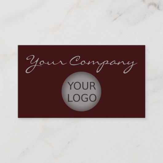 Zeer Elegante Maroon Grijs Gekleurde Stijl met Log Visitekaartje (Voorkant)