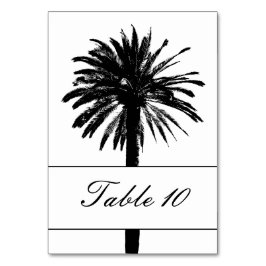Zeer elegante palmbomen huwelijkskaartjes met tafe kaart