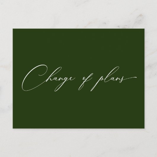 Zeer elegante script verandering van huwelijksplan briefkaart (Voorkant)