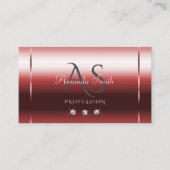 Zeer elegante wijnrode glanzende diamanten Initial Visitekaartje (Voorkant)