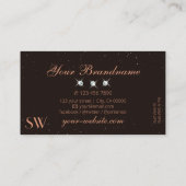 Zeer elegante zwarte bruine Sparkle Diamonds Initi Visitekaartje (Achterkant)
