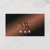 Zeer elegante zwarte bruine Sparkle Diamonds Initi Visitekaartje (Voorkant)