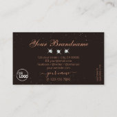 Zeer elegante zwarte bruinkooldiamanten voegen Log Visitekaartje (Achterkant)