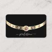 Zeer elegante zwarte en gouden mousserende diamant visitekaartje (Voorkant)