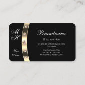 Zeer elegante zwarte en gouden mousserende diamant visitekaartje (Achterkant)