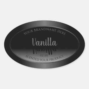 Zeer elegante zwarte en witte ombre-productetikett ovale sticker