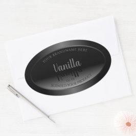 Zeer elegante zwarte en witte ombre-productetikett ovale sticker