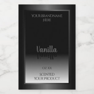 Zeer elegante zwarte en witte ombre-productetikett voedselcontainer etiket