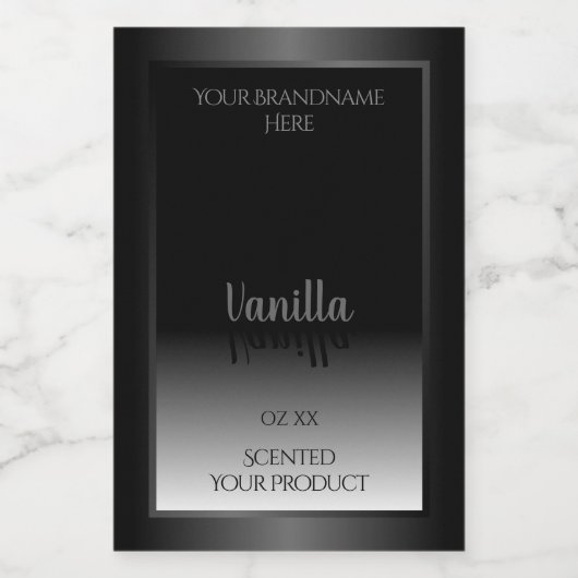 Zeer elegante zwarte en witte ombre-productetikett voedselcontainer etiket (Enkel label)