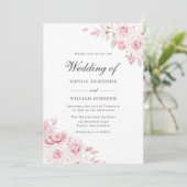 Zeer elegante zwarte roze Waterverf Kaart (Staand voorkant)