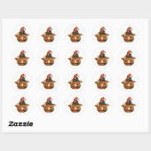 Zeer eng gesneden Halloween pompoen en spinnen Ronde Sticker (Vel)