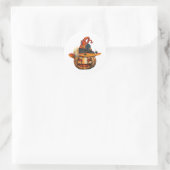 Zeer eng gesneden Halloween pompoen en spinnen Ronde Sticker (Tas)