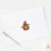 Zeer eng gesneden Halloween pompoen en spinnen Ronde Sticker (Envelop)