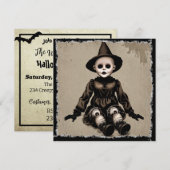 Zeer eng griezelig pop halloween feest kaart (Voorkant / Achterkant)