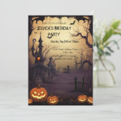 Zeer eng Halloween Verjaardagsfeest Kaart (Staand voorkant)