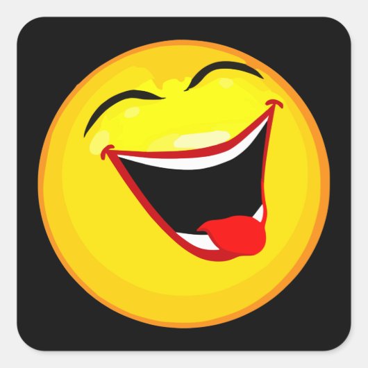 Zeer fijn en zeer gelukkig Emoticon/Emoji Vierkante Sticker (Voorkant)