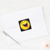 Zeer fijn en zeer gelukkig Emoticon/Emoji Vierkante Sticker (Envelop)