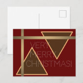Zeer fijn kerstrood bruin goud briefkaart (Voorkant / Achterkant)